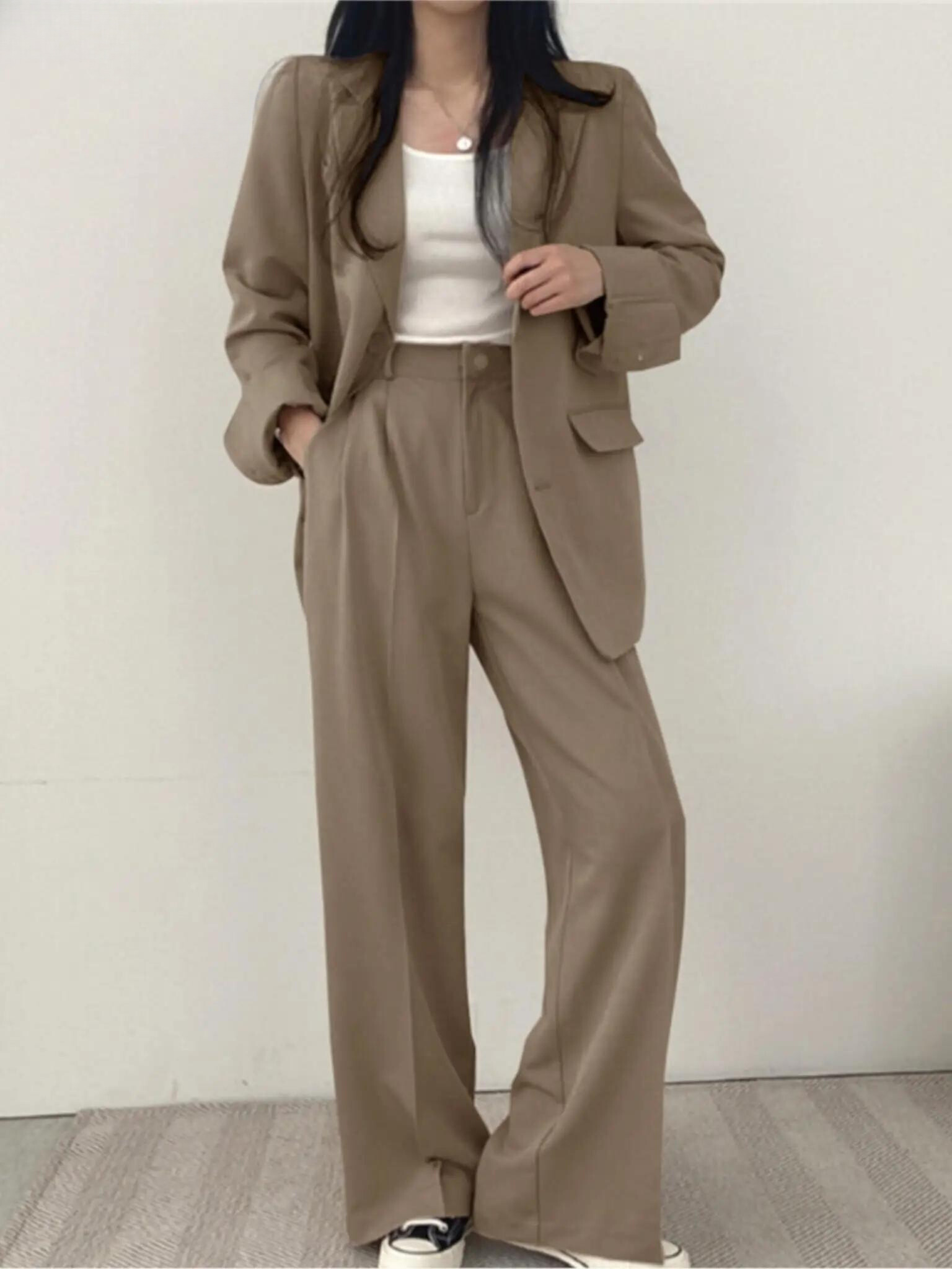Sophia | Double-Breasted Blazer met Wide Leg Pantalon voor Dames