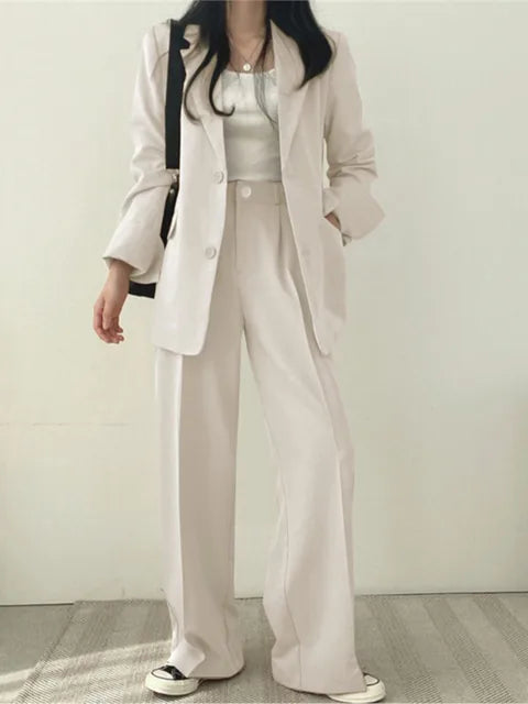 Sophia | Double-Breasted Blazer met Wide Leg Pantalon voor Dames