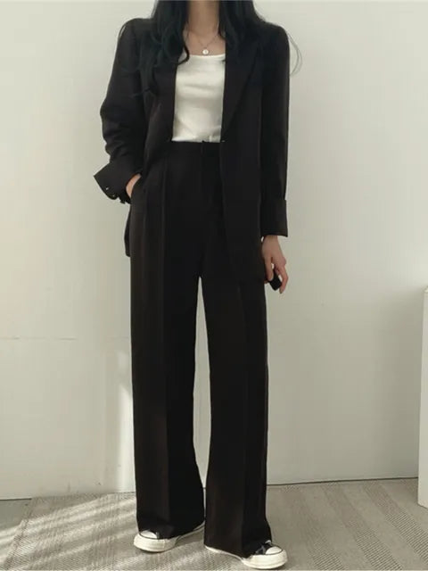 Sophia | Double-Breasted Blazer met Wide Leg Pantalon voor Dames