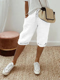 Melodie | Cropped Linen Chino Korte Broek met Steekzakken voor Dames
