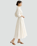 Belted Maxi Jurk met Lange Mouwen voor Dames