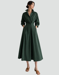 Belted Maxi Jurk met Lange Mouwen voor Dames