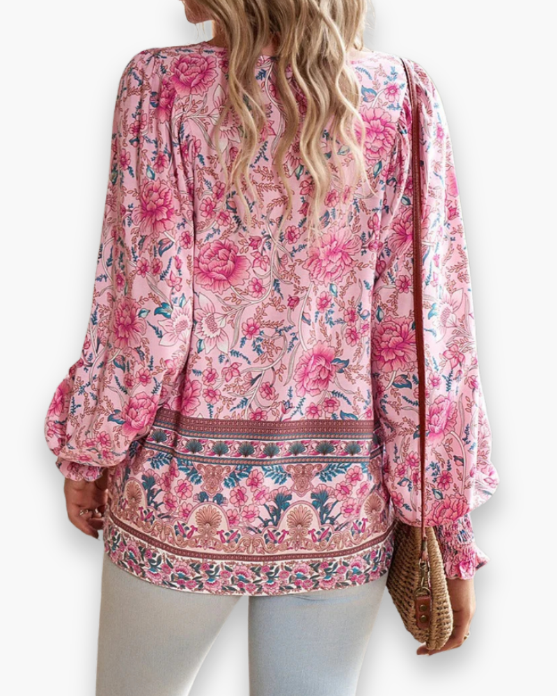 V-Hals Bloemen Blouse voor Dames