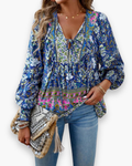 V-Hals Bloemen Blouse voor Dames
