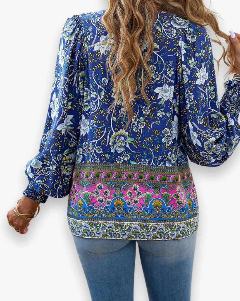 V-Hals Bloemen Blouse voor Dames