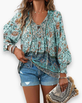 V-Hals Bloemen Blouse voor Dames