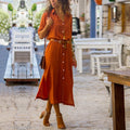 Button-Down Midi Jurk met Riem voor Dames
