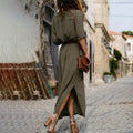 Button-Down Midi Jurk met Riem voor Dames