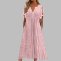 Romee | V-hals Boho Midi Jurk met Strikdetail voor Dames