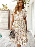 Polka Dot Shirt Dress met Trekkoord voor Dames