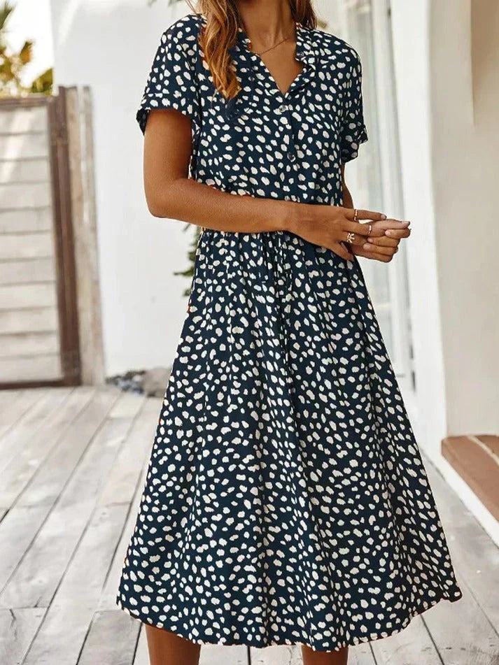 Polka Dot Shirt Dress met Trekkoord voor Dames