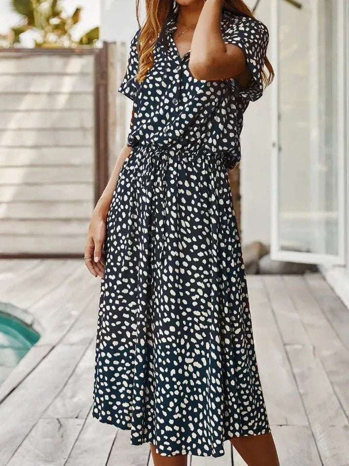 Polka Dot Shirt Dress met Trekkoord voor Dames