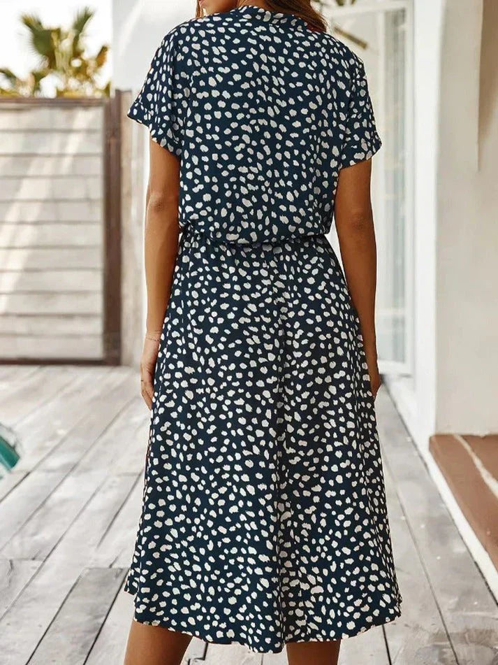 Polka Dot Shirt Dress met Trekkoord voor Dames