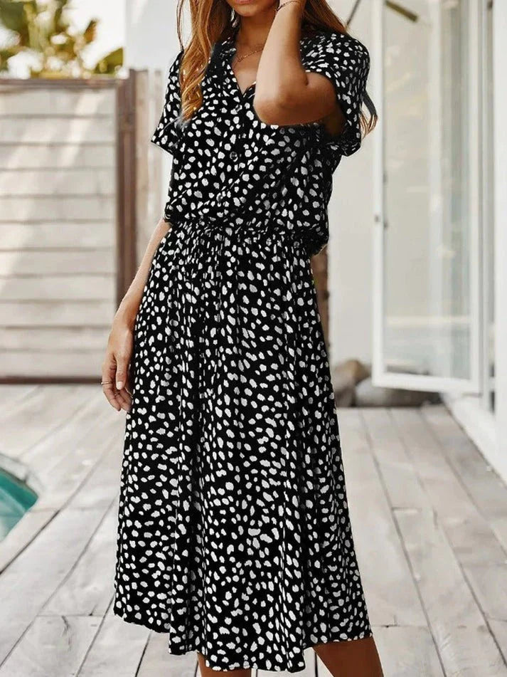 Polka Dot Shirt Dress met Trekkoord voor Dames