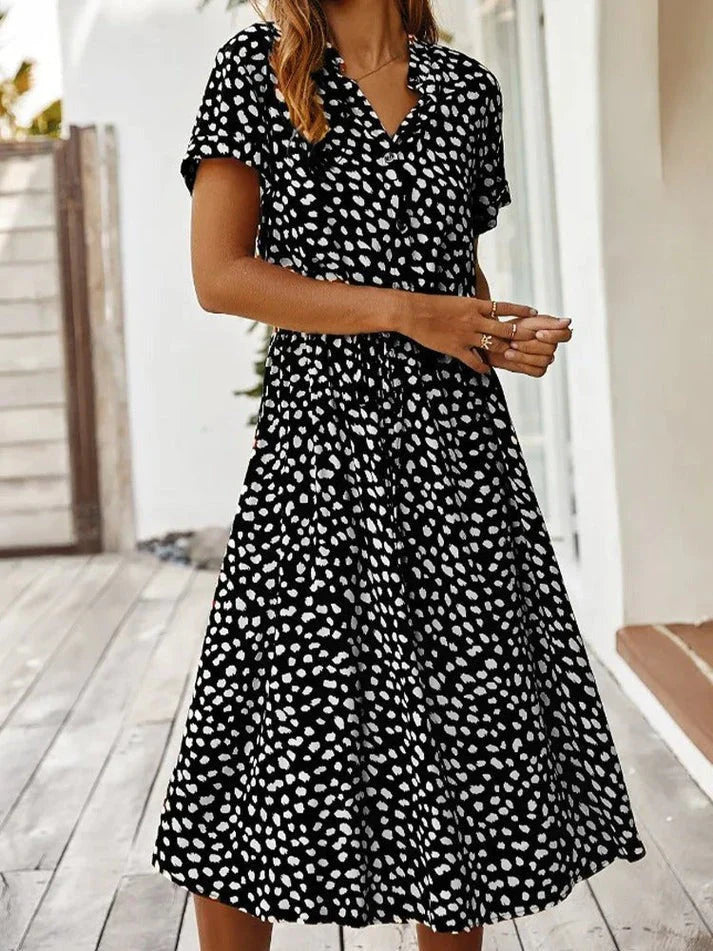 Polka Dot Shirt Dress met Trekkoord voor Dames