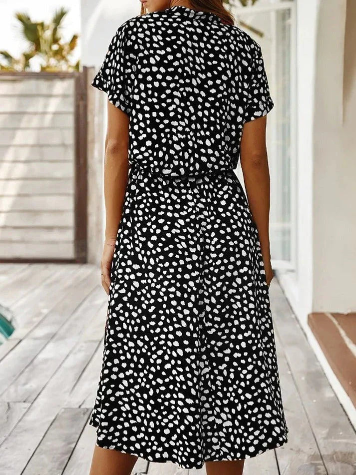 Polka Dot Shirt Dress met Trekkoord voor Dames
