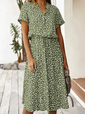Polka Dot Shirt Dress met Trekkoord voor Dames