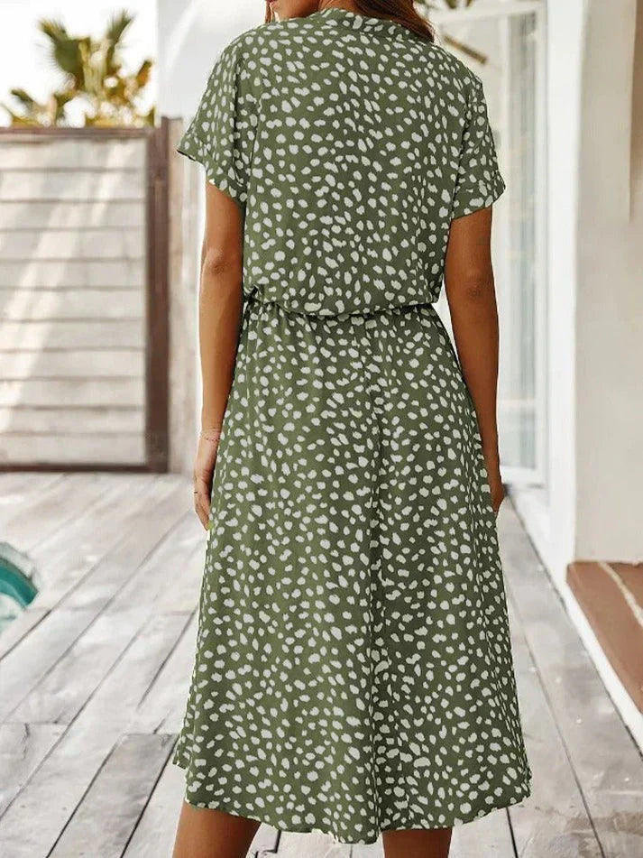 Polka Dot Shirt Dress met Trekkoord voor Dames