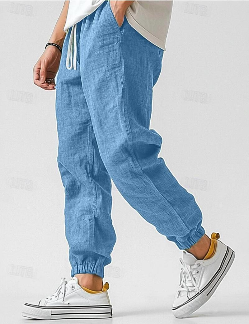 Linnen Relaxed Fit Joggingbroek voor Heren