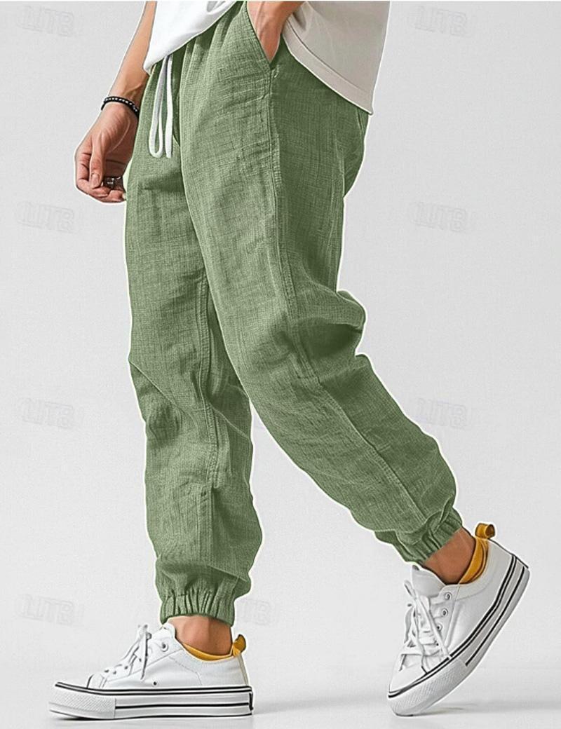 Linnen Relaxed Fit Joggingbroek voor Heren