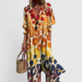 Midi Bloemenjurk met Knoopsluiting voor Dames