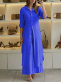 Linnen Button-Down Maxi Jurk voor Dames