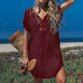V-Hals Strandjurk met Kantdetail voor Dames