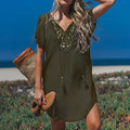 V-Hals Strandjurk met Kantdetail voor Dames