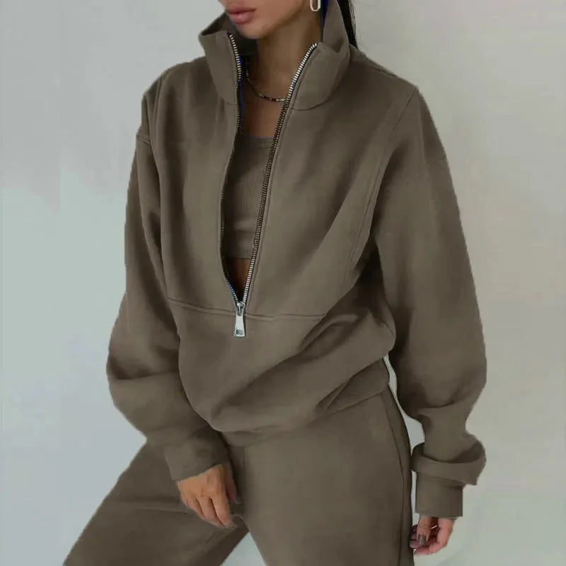 Noor | Half-Zip Fleece Lounge Set voor Dames