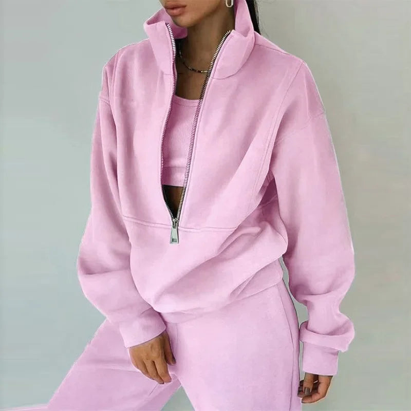 Noor | Half-Zip Fleece Lounge Set voor Dames