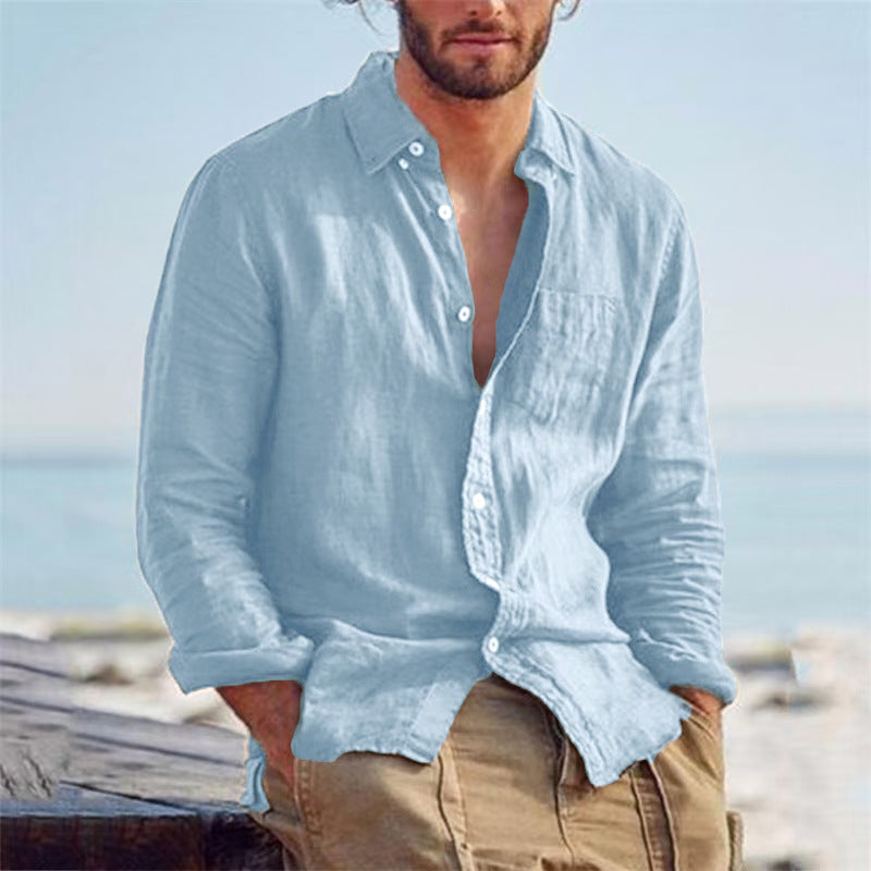 Linnen Button-Down Overhemd voor Heren