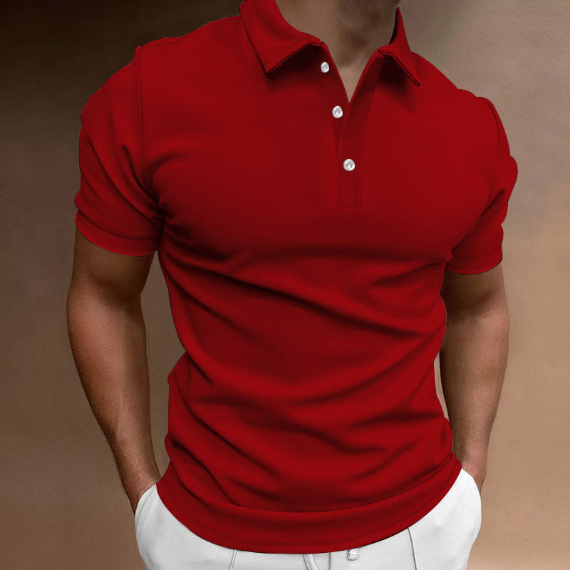 Slim Fit Poloshirt met Opstaande Kraag voor Heren