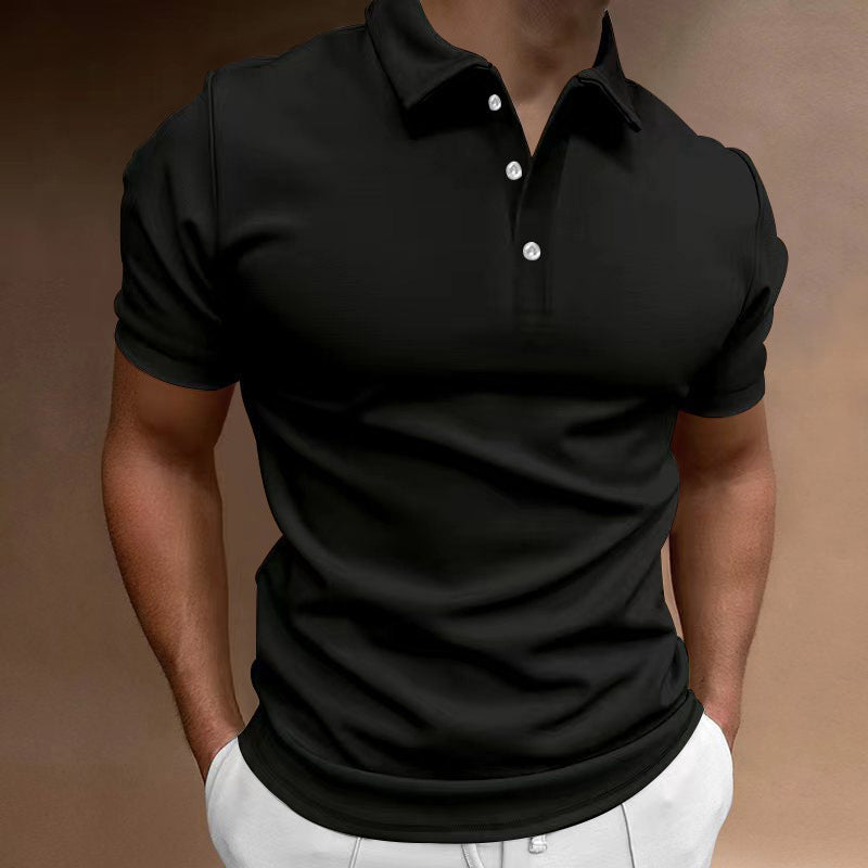 Slim Fit Poloshirt met Opstaande Kraag voor Heren