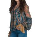 Elara | V-Hals Boho Blouse met Pofmouwen voor Dames
