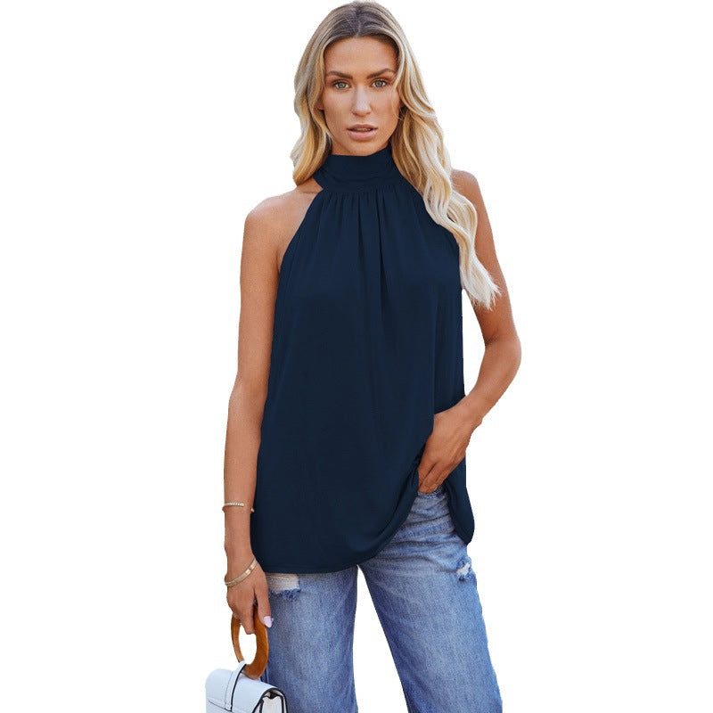Mouwloze Blouse met Opstaande Kraag voor Dames