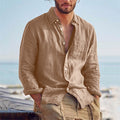 Linnen Button-Down Overhemd voor Heren
