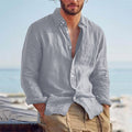 Linnen Button-Down Overhemd voor Heren