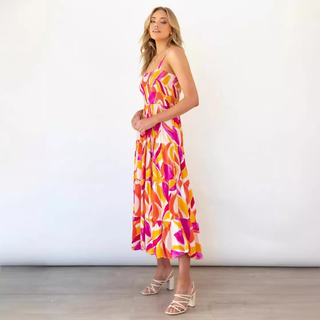 Talia | Bloemen Maxi Jurk met Elastische Taille Boho voor Dames