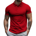 Korte Mouwen Poloshirt met Verborgen Knoopsluiting voor Heren