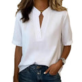 V-Hals Blouse met Cut-Out Details voor Dames