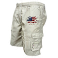 Cargo Korte Broek met Elastische Taille en Flap-Zakken voor Heren