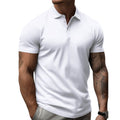 Korte Mouwen Poloshirt met Verborgen Knoopsluiting voor Heren