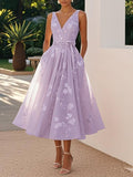 Mouwloze Maxi Jurk met V-Hals en Bloemenprint voor Dames
