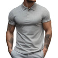 Korte Mouwen Poloshirt met Verborgen Knoopsluiting voor Heren