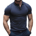 Korte Mouwen Poloshirt met Verborgen Knoopsluiting voor Heren