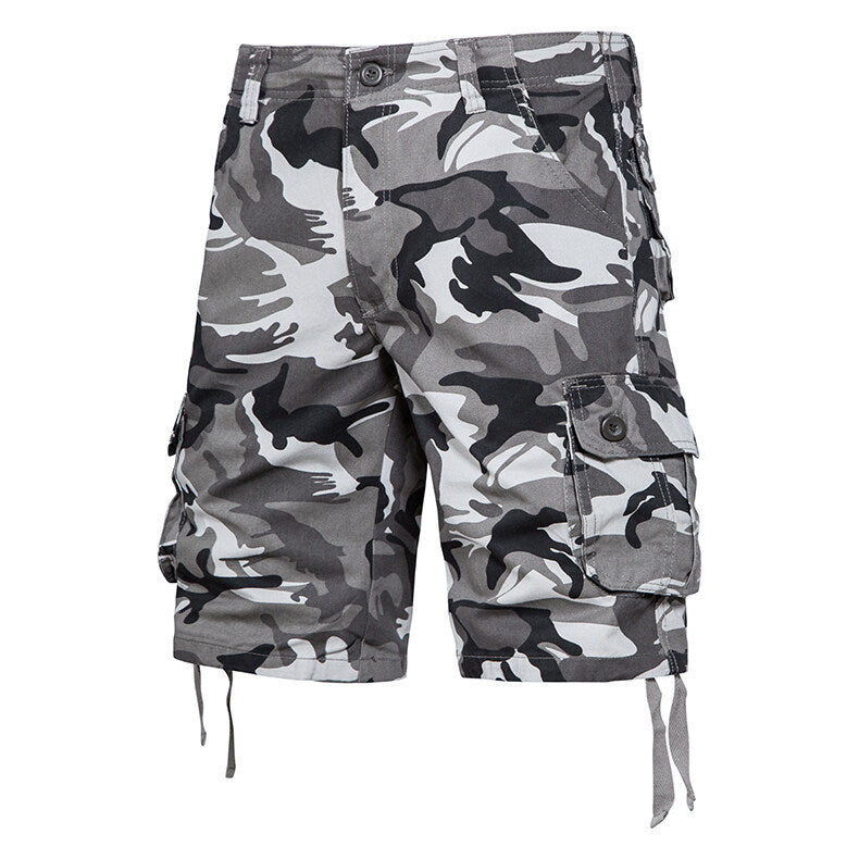 Camo Cargo Korte Broek met Flap-Zakken voor Heren