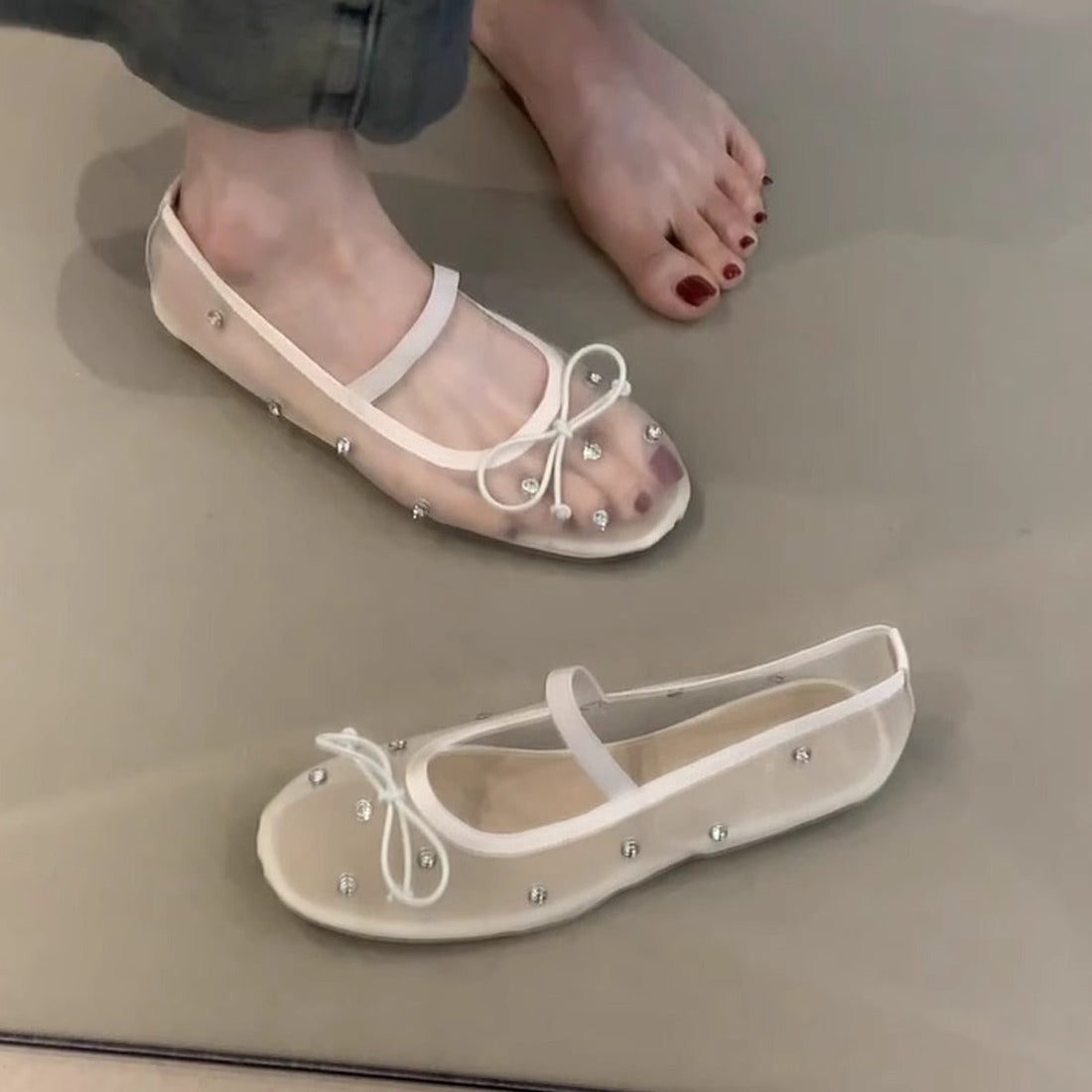 Ballerina Flats met Parelversiering voor Dames
