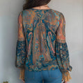 Elara | V-Hals Boho Blouse met Pofmouwen voor Dames