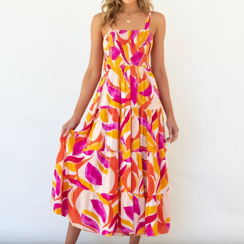 Talia | Bloemen Maxi Jurk met Elastische Taille Boho voor Dames