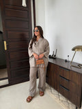 Linnen Button-Down Loungewear Set voor Dames